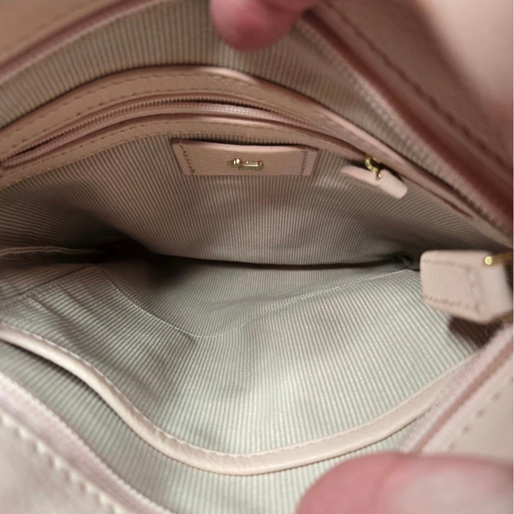 Radley London Pocket Leather Crossbody Bag Pebbled Blush Pink Scottie Dog Charm - Picture 9 of 16